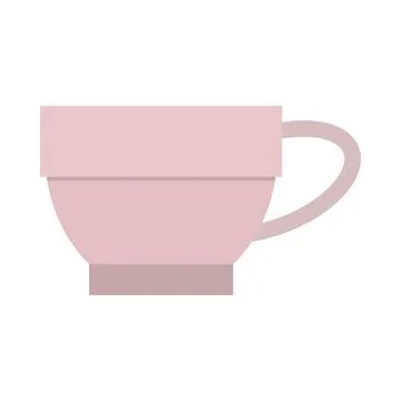 Coffee cup flat vector icon. Beige color cup for coffee isolated on white Stock Illustration