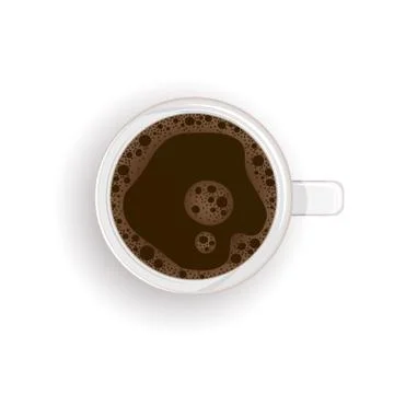 Coffee cup flatlay vector illustration. Black coffee, amerciano or espresso Illustrazione stock