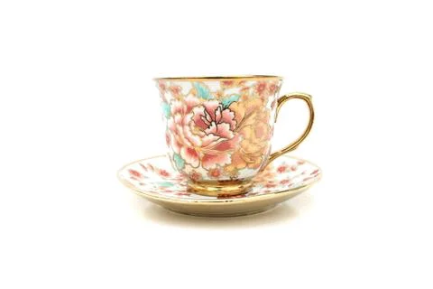 Coffee cup floral patterns Foto stock