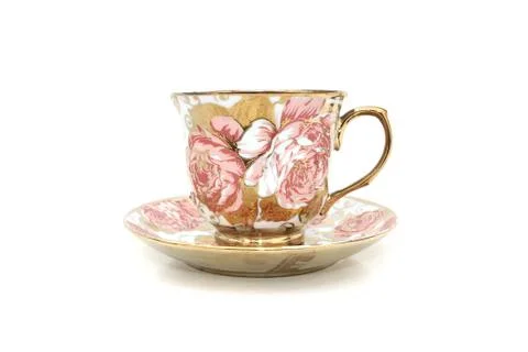 Coffee cup floral patterns Stock Photos