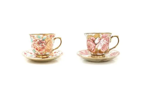 Coffee cup floral patterns Stock Photos