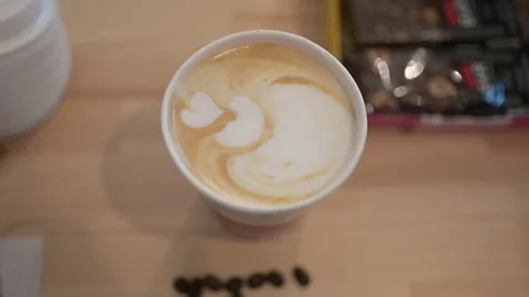 Coffee Cup with Foam Design Video stock 328746967