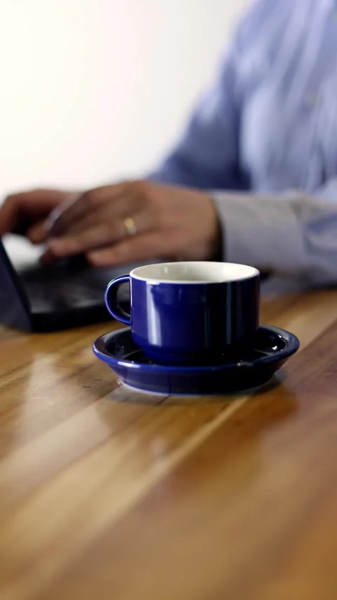 Coffee Cup Foreground Vertical Stock Footage 324283193