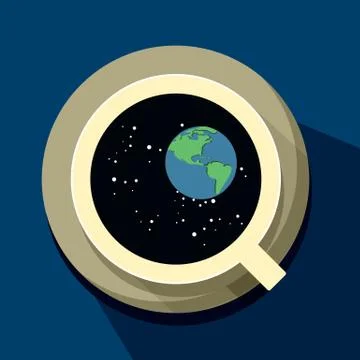 Coffee cup with Galaxy inside. Vector illustration isolated on white background Stock Illustration