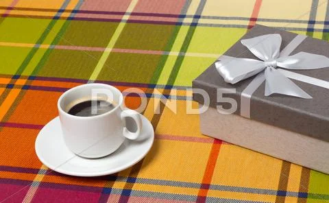 Coffee Cup Gift Box On The Table
