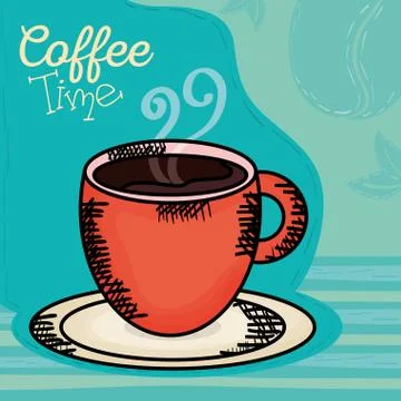 Coffee cup with grains pattern Stock Illustration