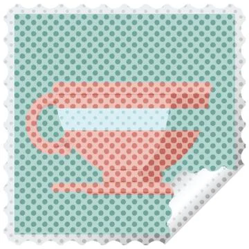 Coffee cup graphic vector illustration square sticker stamp Stock Illustration