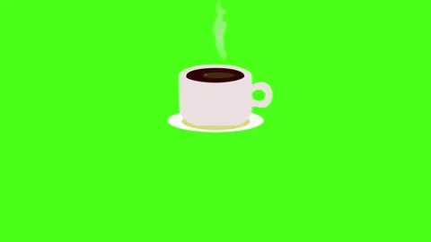 Coffee cup on green background Vidéo 143657584