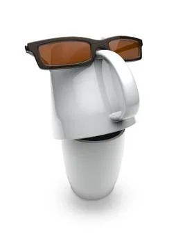 Coffee cup guy Stock Illustration