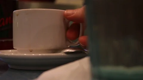 Coffee Cup Hand Stock Footage 126743480