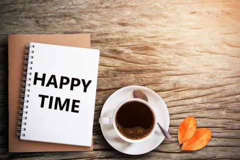Coffee cup-happy time Stock Photos