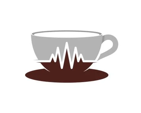 Coffee cup with heart beat inside Stock Illustration
