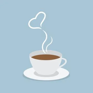 Coffee cup with heart Stock Illustration