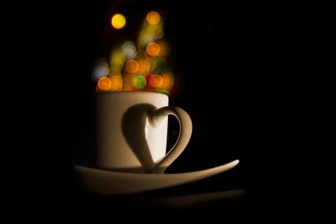 Coffee cup heart Stock Photos