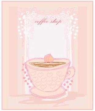 Coffee cup from hearts Stock Illustration