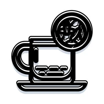 Coffee cup hot beverage preparation icon illustration Stock Illustration