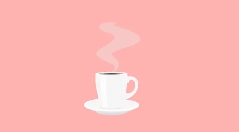 Coffee Cup with Hot Coffee Illustrazione stock