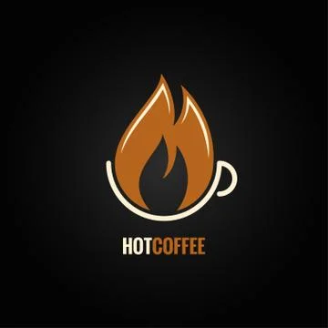 Coffee cup hot fire concept background Stock Illustration