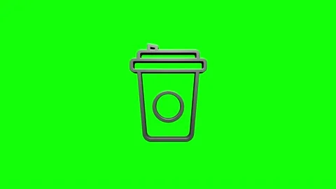 Coffee cup icon 3D silver icon. Motion graphics. Stock Footage 153819829