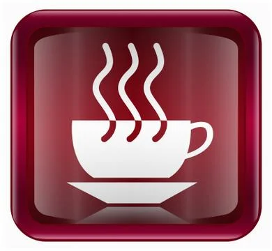 Coffee cup icon dark red, isolated on white background Stockillustratie