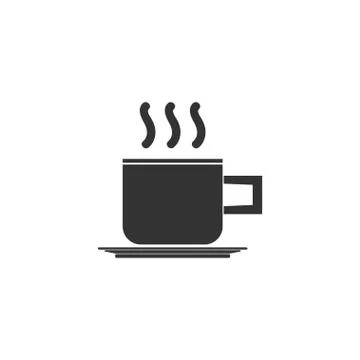 Coffee cup icon flat Stock Illustration
