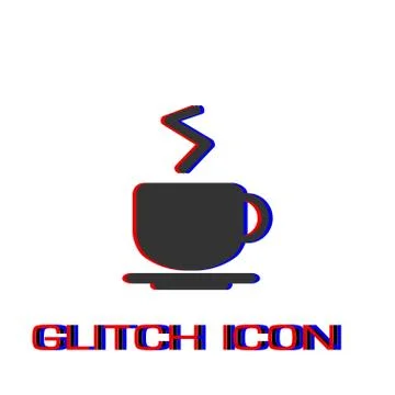 Coffee cup icon flat. Stock Illustration