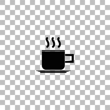 Coffee cup icon flat Stock Illustration