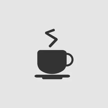 Coffee cup icon flat. Illustrazione stock