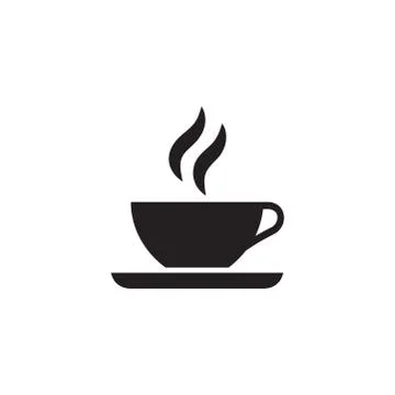 Coffee Cup Icon In Flat Style Vector Icon For Apps, UI, Websites. Black Icon Stock Illustration