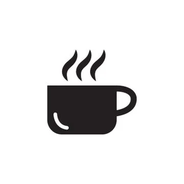 Coffee Cup Icon In Flat Style Vector Icon For Apps, UI, Websites. Black Icon Stock Illustration