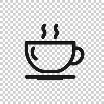 Coffee cup icon in flat style. Hot tea vector illustration on white isolated  Illustrazione stock