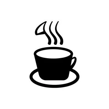 Coffee cup icon. Hot drink symbol. Black coffee cup silhouette Stock Illustration