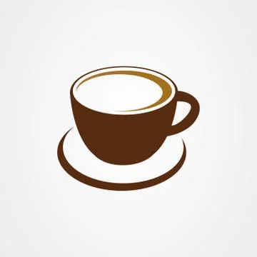Coffee cup icon logo vector design Illustrazione stock