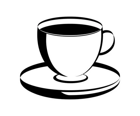 Coffee cup icon logo vector silhouette Stock Illustration