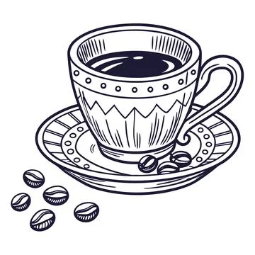 Coffee-cup-icon-outline-vector-white-background-(1) Stock Illustration