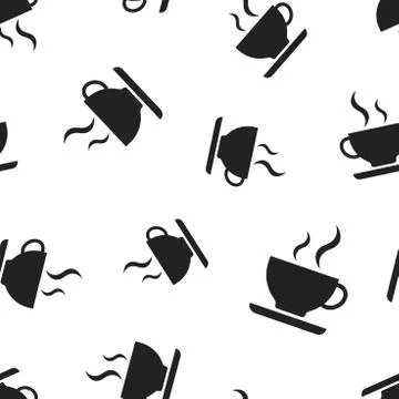 Coffee cup icon seamless pattern background. Business concept vector illustra イラスト素材
