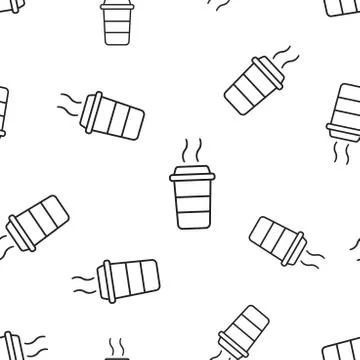 Coffee cup icon seamless pattern background. Business concept vector illustra Illustrazione stock