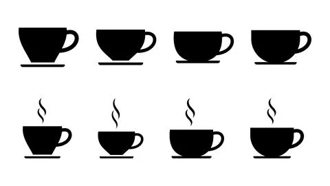 Coffee cup icon set. cup a coffee icon vector. Stock Illustration