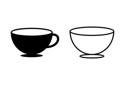 Coffee cup icon set. cup a coffee icon vector. Stock Illustration