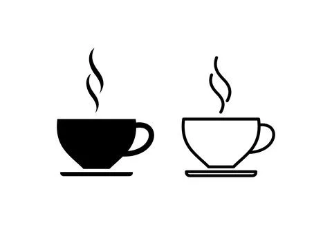 Coffee cup icon set. cup a coffee icon vector. Stock Illustration