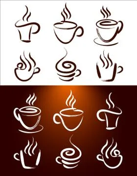 Coffee Cup Icon Set Stock-Illustration