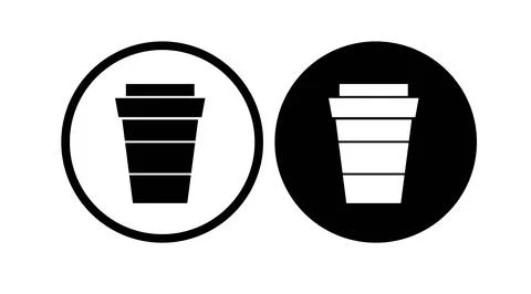 Coffee Cup Icon Set. Illustrazione stock