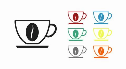 Coffee Cup Icon Set. Stock Illustration