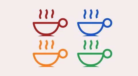 Coffee Cup Icon Set Stock Illustration