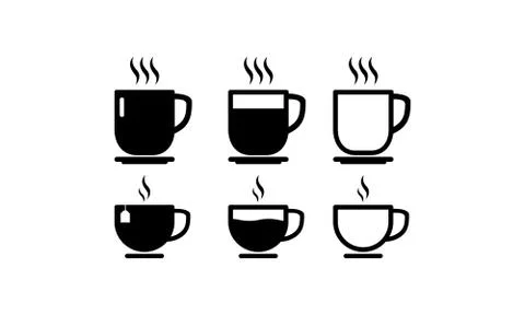 Coffee cup icon set. Vector on isolated white background. EPS 10 Stock Illustration
