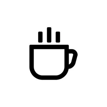 Coffee cup icon for simple flat style ui design Stock Illustration