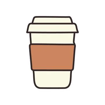 Coffee cup icon. Simple, modern icon illustration of a coffee cup, perfect .. Stock Illustration