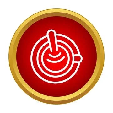 Coffee cup icon with spoon showing power on symbol Illustrazione stock