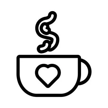 Coffee cup icon symbolizing hot beverage, work break, office refreshment Stock Illustration