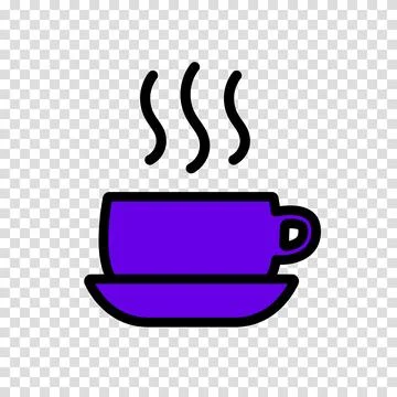 Coffee cup icon. Tea cup symbol. Vector clipart on a transparent background. Stock Illustration